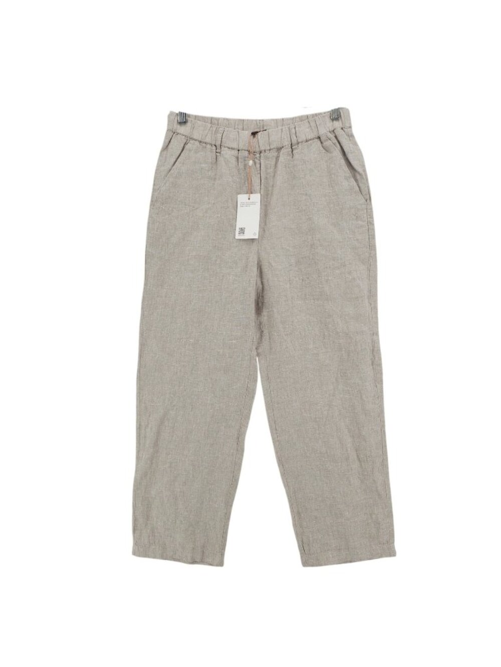NWT QUINCE 100% European Linen Pants FLAX Natural Elastic Waist Size SMALL